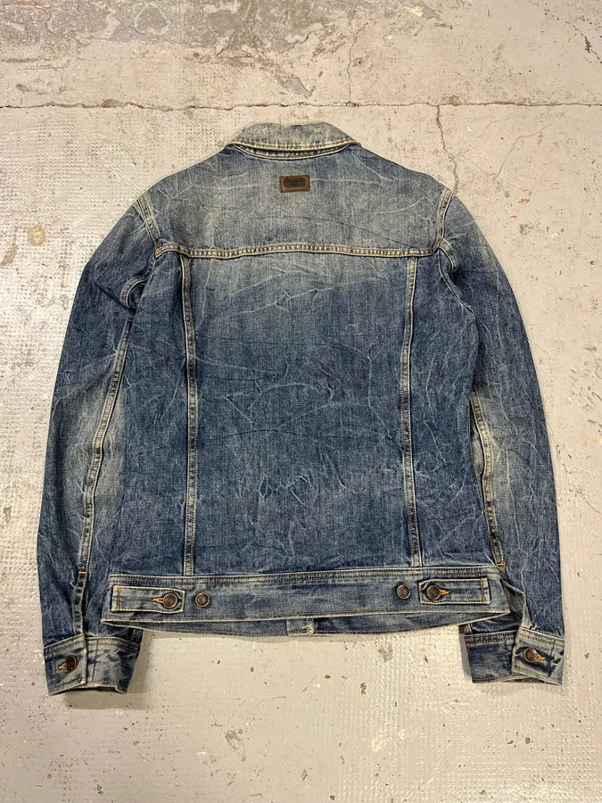 2000s Dolce & Gabbana Raw Blue Denim Jacket hnRrQCh 7