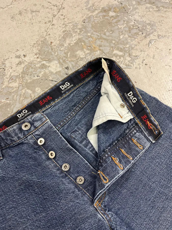 2000s Dolce & Gabbana Raw Blue Denim Jeans nVsBTEC 10