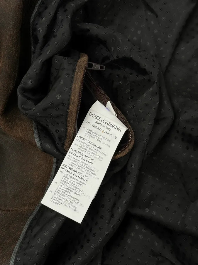 2000s Dolce & Gabbana Raw Brown Leather Bomber Jacket YYhkMbJ 10