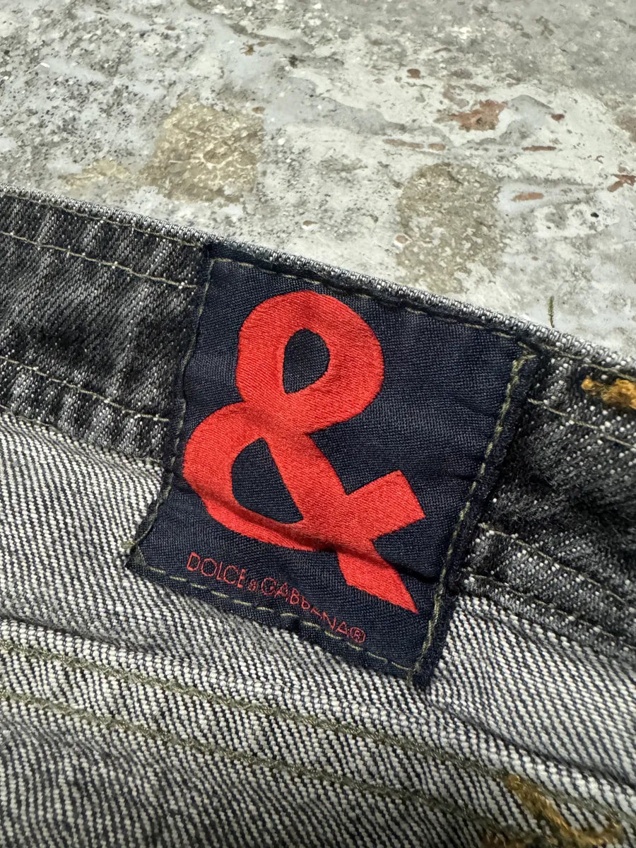 2000s Dolce & Gabbana Raw Grey Denim Jeans qhBdZVh 10