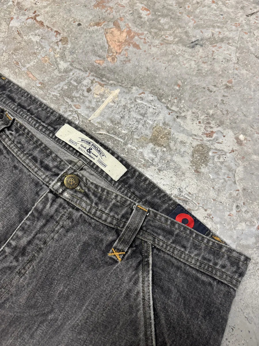 2000s Dolce & Gabbana Raw Grey Denim Jeans qhBdZVh 11