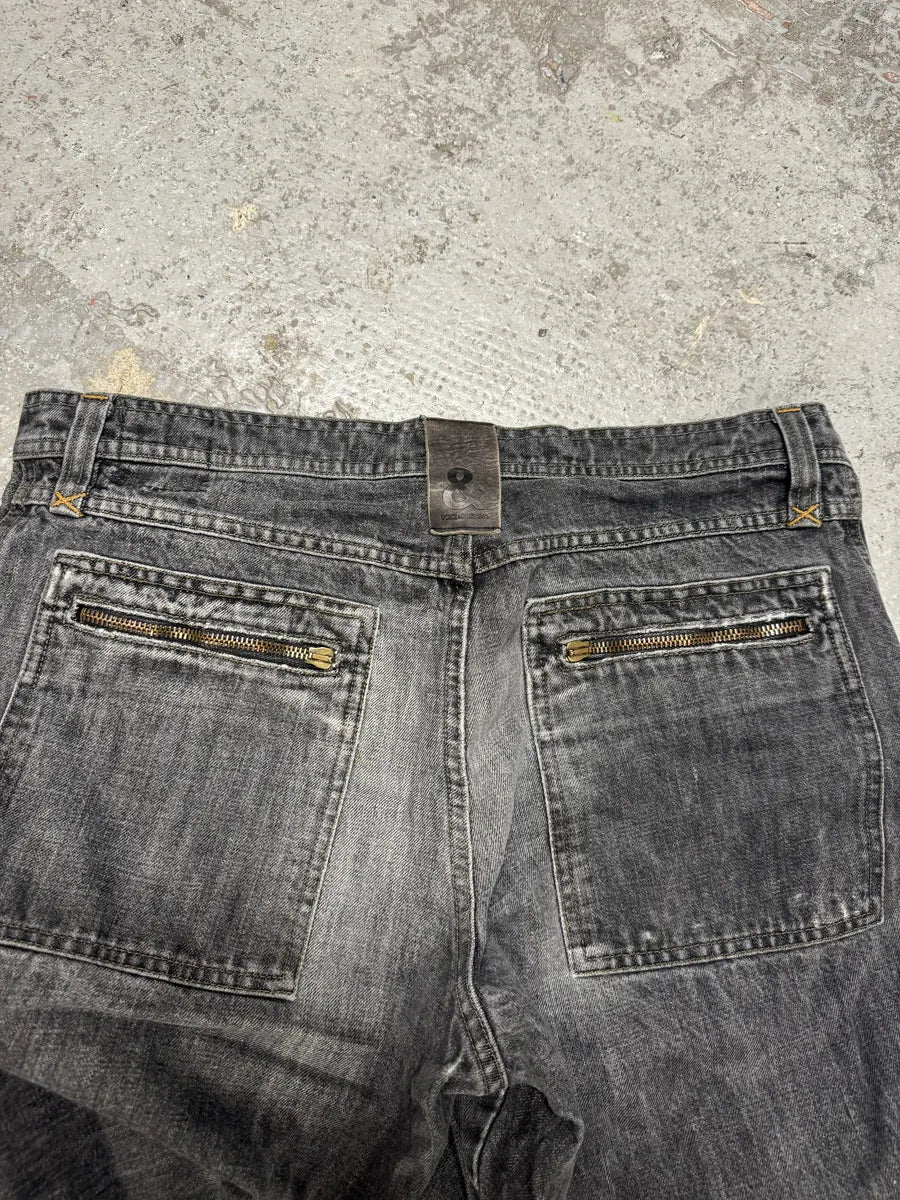 2000s Dolce & Gabbana Raw Grey Denim Jeans qhBdZVh 6