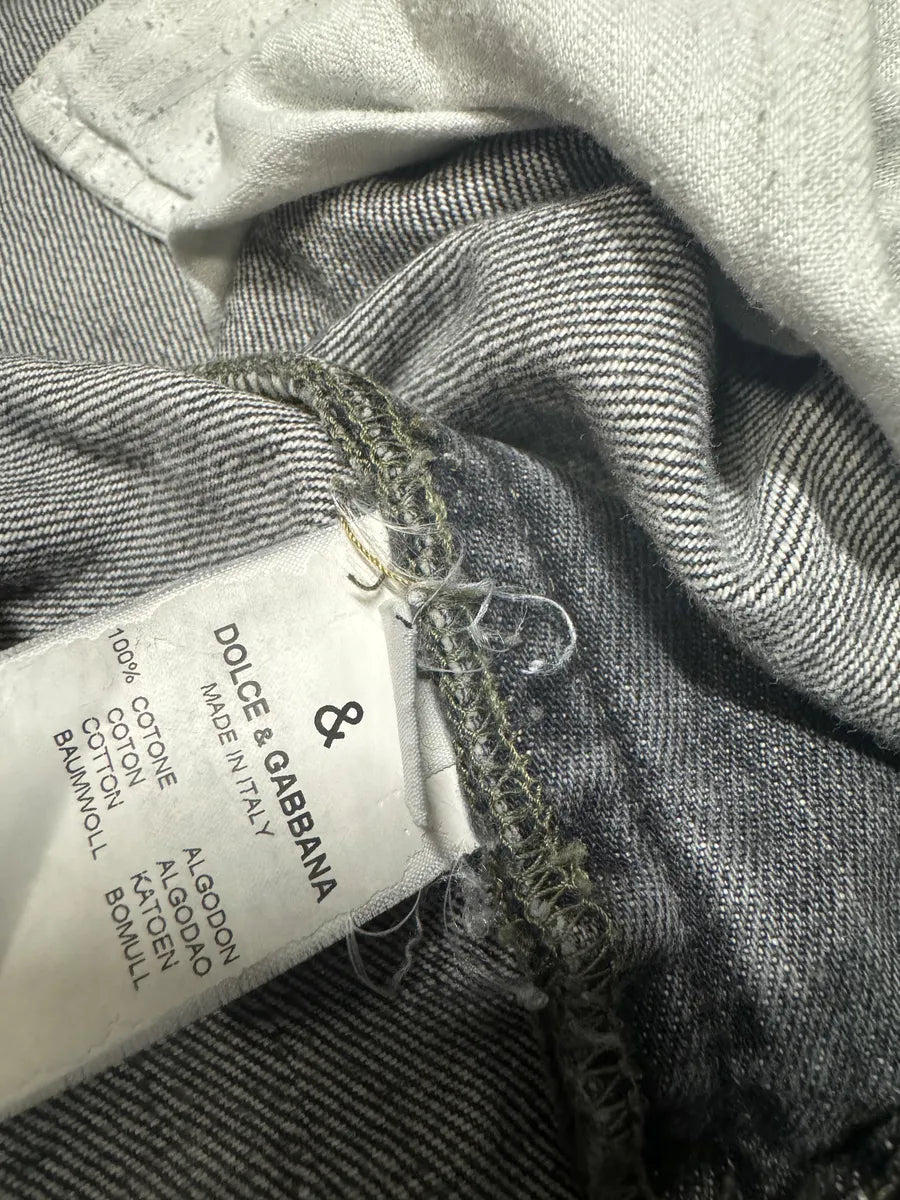 2000s Dolce & Gabbana Raw Grey Denim Jeans qhBdZVh 9