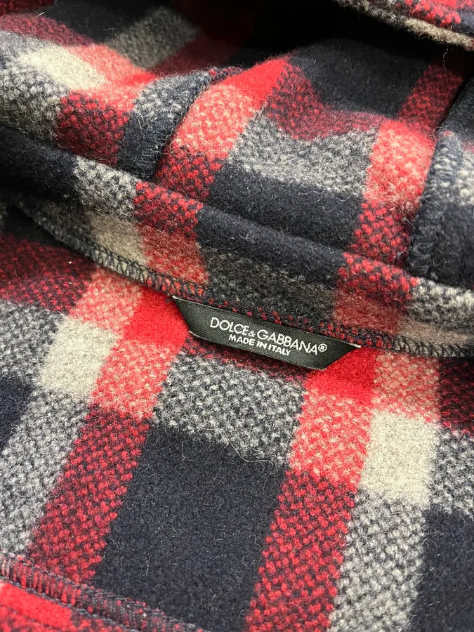 2000s Dolce & Gabbana Red & Blue Tartan Hooded Jacket PpHAWGI 8