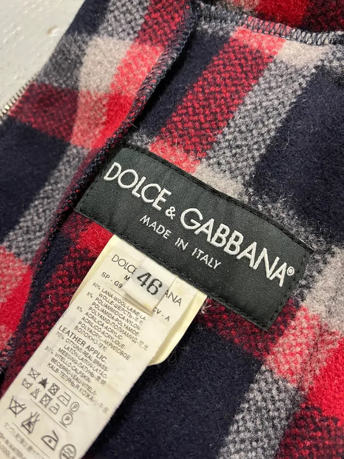 2000s Dolce & Gabbana Red & Blue Tartan Hooded Jacket PpHAWGI 9