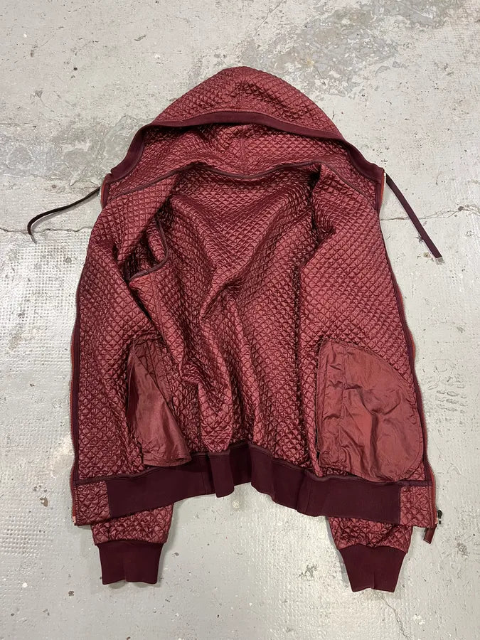 2000s Dolce & Gabbana Red Bordeaux Quilted Light Hooded Jacket (M) DBqShvX 10
