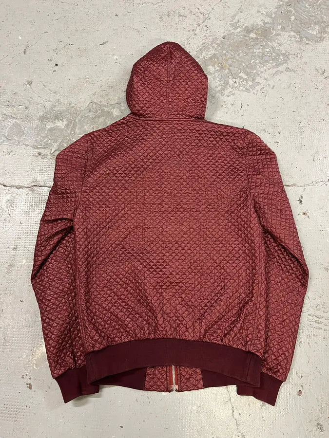2000s Dolce & Gabbana Red Bordeaux Quilted Light Hooded Jacket (M) DBqShvX 8