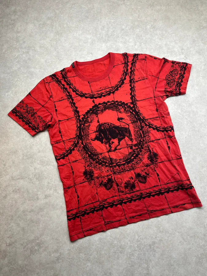 SS2015 Dolce & Gabbana Red Bull Chain Print T-Shirt fNPCKZz 3