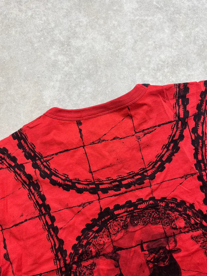 SS2015 Dolce & Gabbana Red Bull Chain Print T-Shirt fNPCKZz 7