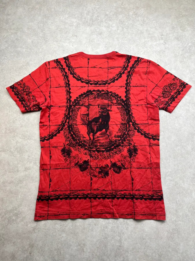 SS2015 Dolce & Gabbana Red Bull Chain Print T-Shirt fNPCKZz 5