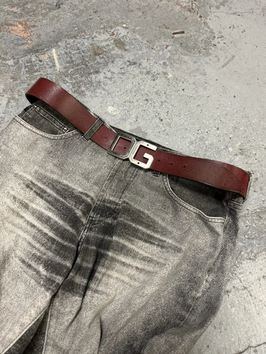 2000s Dolce & Gabbana Red Burgundy Leather Belt MbGlpvy 0