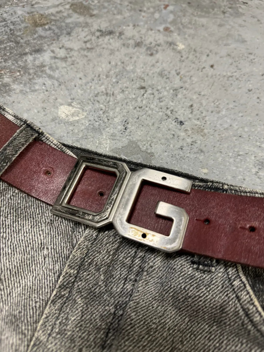 2000s Dolce & Gabbana Red Burgundy Leather Belt MbGlpvy 2