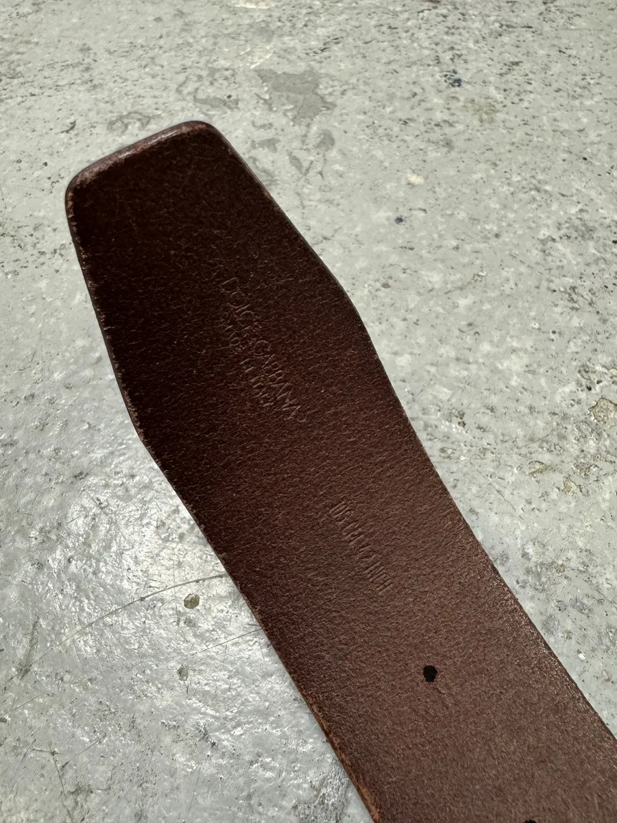 2000s Dolce & Gabbana Red Burgundy Leather Belt MbGlpvy 4