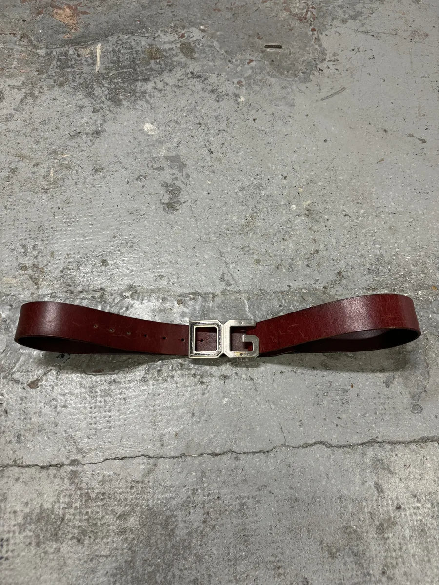 2000s Dolce & Gabbana Red Burgundy Leather Belt MbGlpvy 6