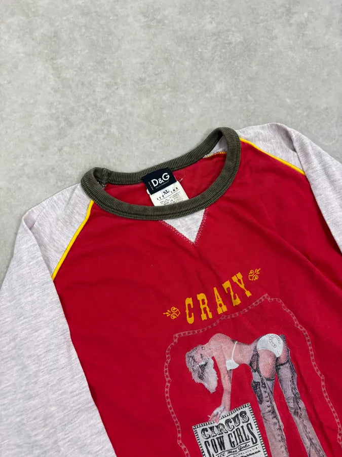 2000s Dolce & Gabbana Red Cow Girl Longsleeve T-Shirt ocNkovB 4
