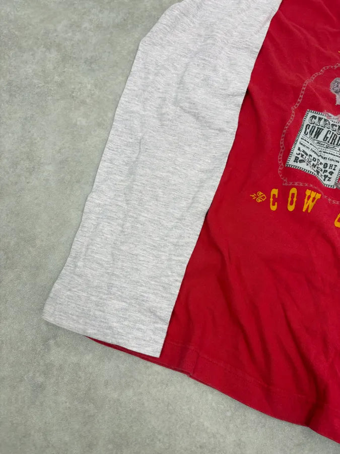 2000s Dolce & Gabbana Red Cow Girl Longsleeve T-Shirt ocNkovB 6