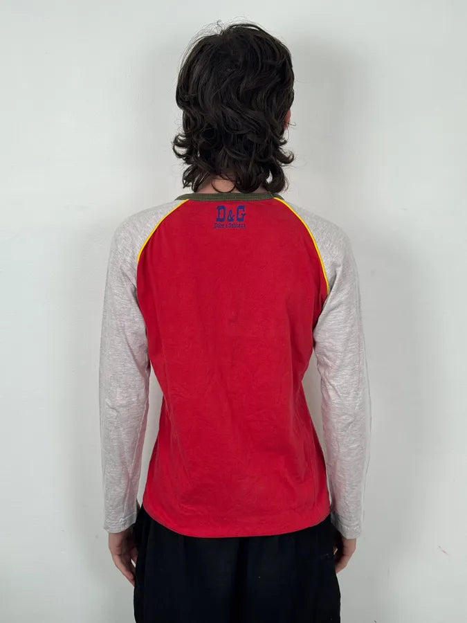 2000s Dolce & Gabbana Red Cow Girl Longsleeve T-Shirt ocNkovB 2
