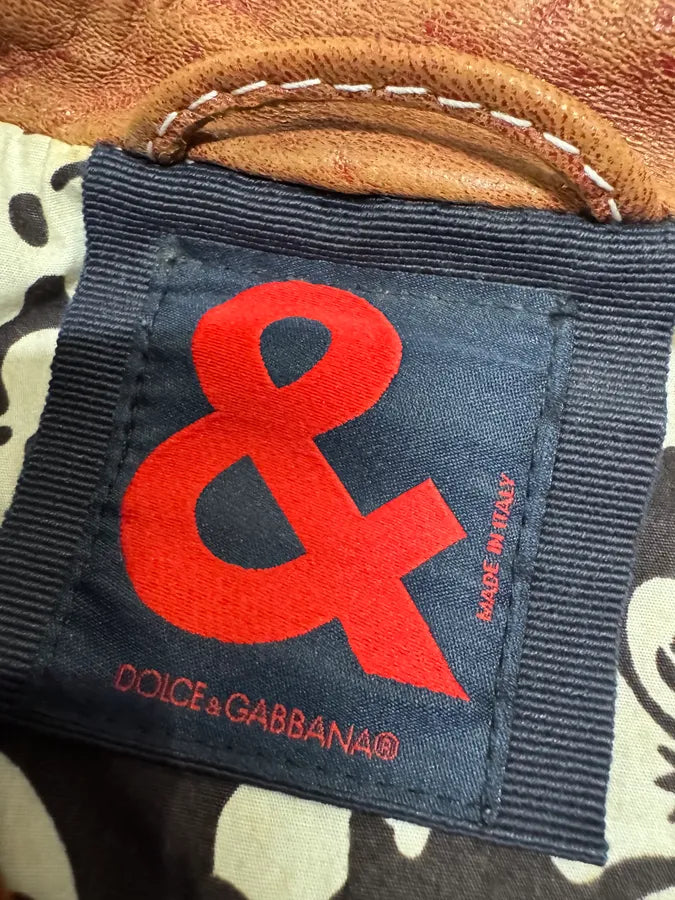 2000s Dolce & Gabbana Red Faded Leather Jacket (S) 6