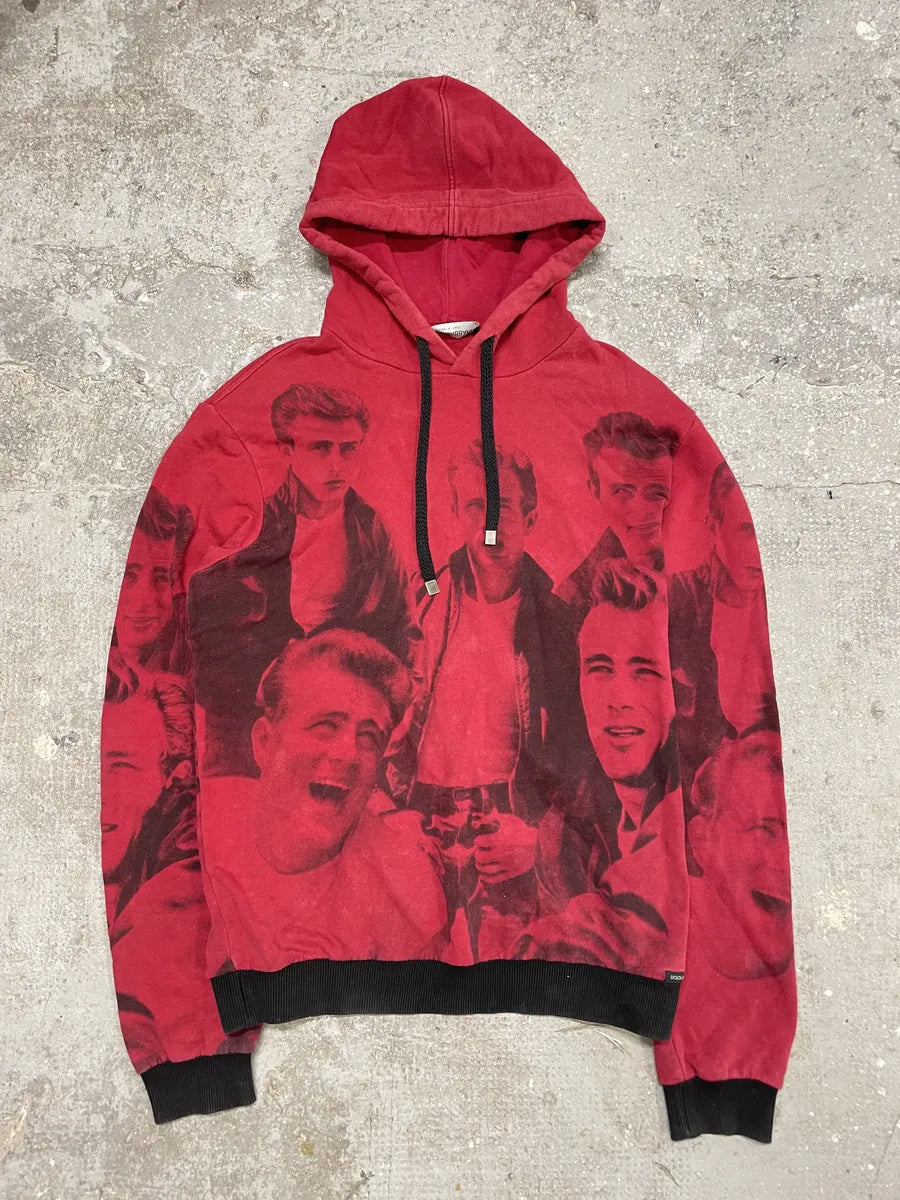 2000s Dolce & Gabbana Red James Dean Human Hoodie (M) 0