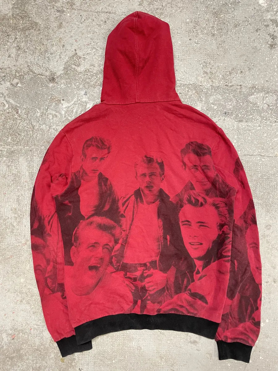 2000s Dolce & Gabbana Red James Dean Human Hoodie (M) 1