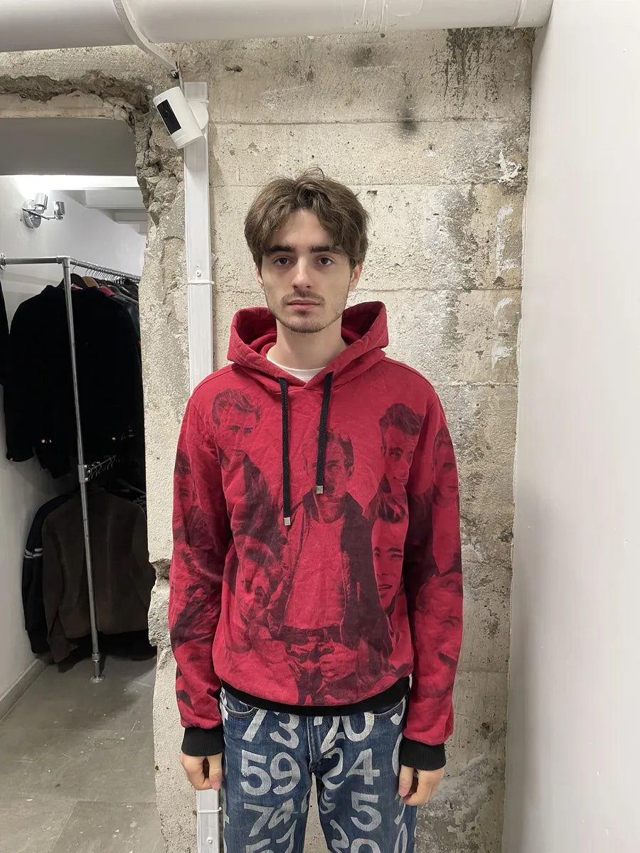 2000s Dolce & Gabbana Red James Dean Human Hoodie (M) 2