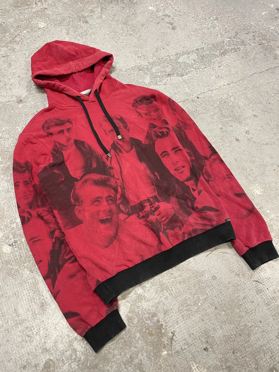 2000s Dolce & Gabbana Red James Dean Human Hoodie (M) 4