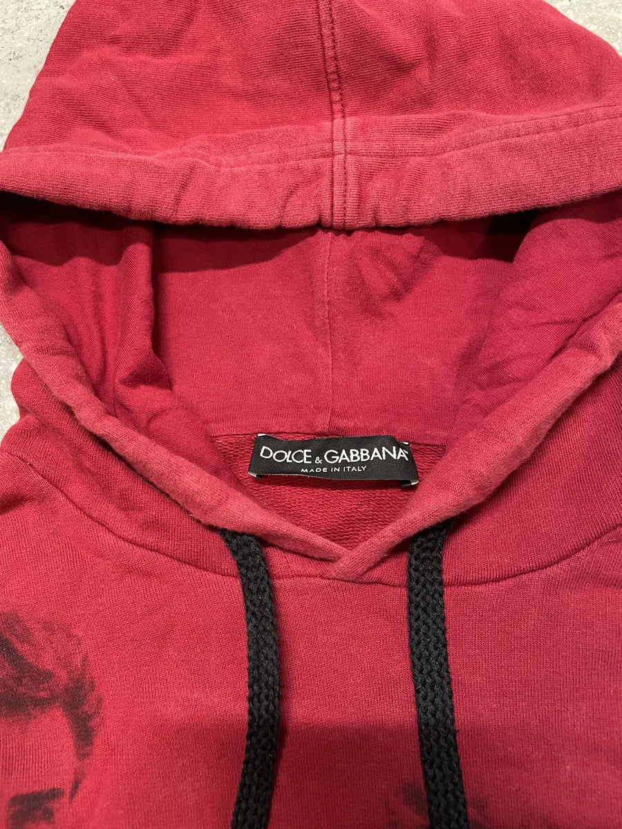 2000s Dolce & Gabbana Red James Dean Human Hoodie (M) 5