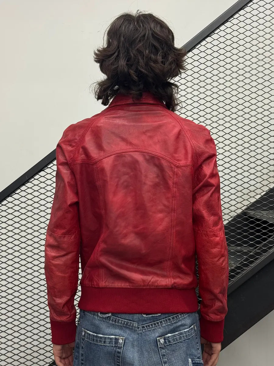 2000s Dolce & Gabbana Red Leather Premium Jacket mcWnXTB 3