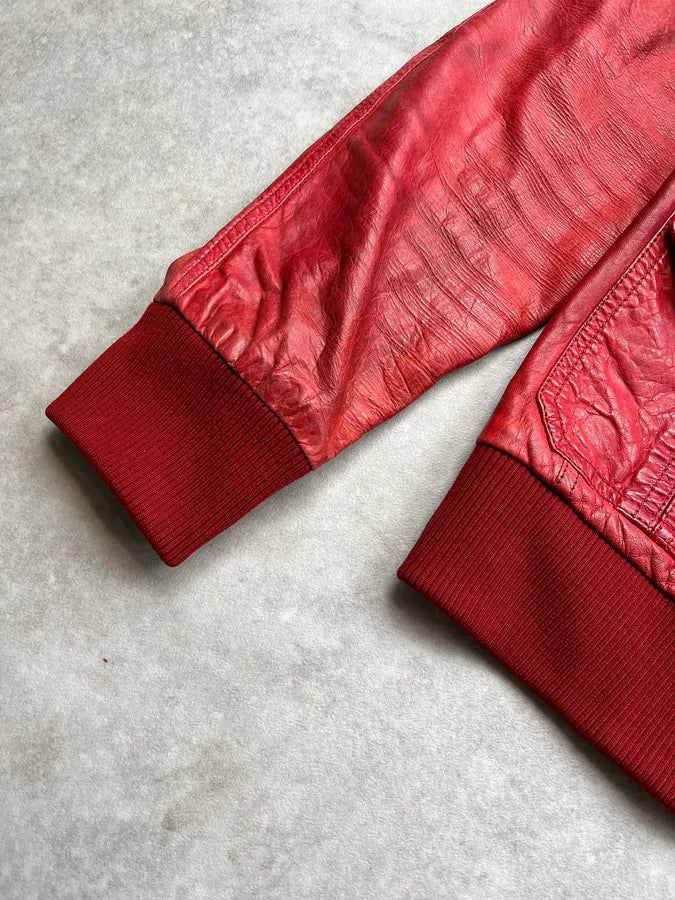 2000s Dolce & Gabbana Red Leather Premium Jacket mcWnXTB 5