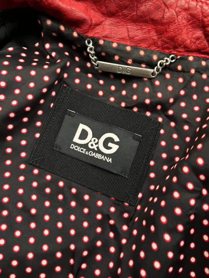 2000s Dolce & Gabbana Red Leather Premium Jacket mcWnXTB 8