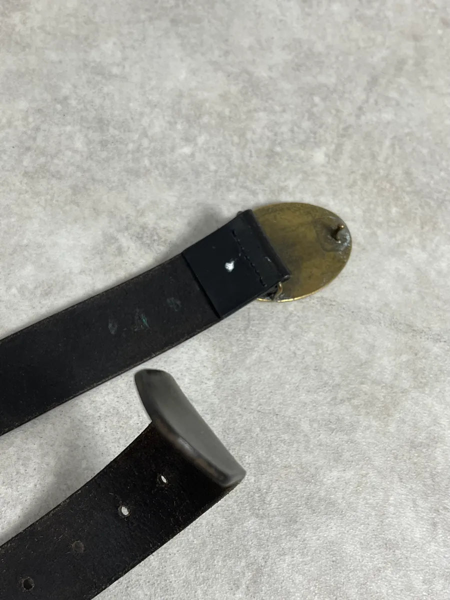 SS2003 Dolce & Gabbana Red Love Buckle Black Leather Belt WubXwEH 5