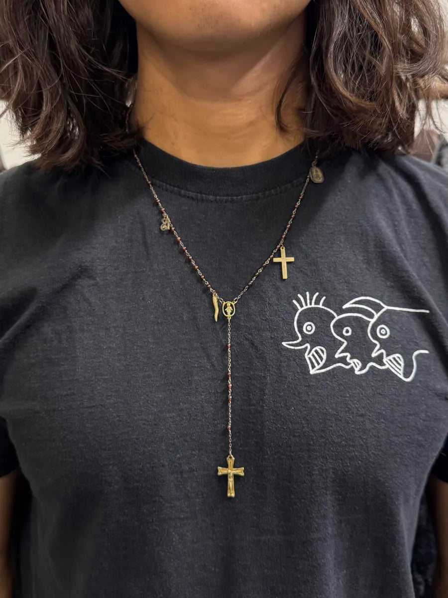 2000s Dolce & Gabbana Red Pearl Rosary Necklace qZlkCwQ 0