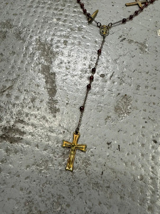 2000s Dolce & Gabbana Red Pearl Rosary Necklace qZlkCwQ 4