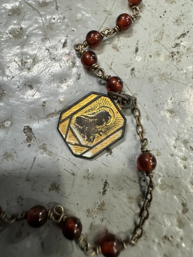 2000s Dolce & Gabbana Red Pearl Rosary Necklace qZlkCwQ 5