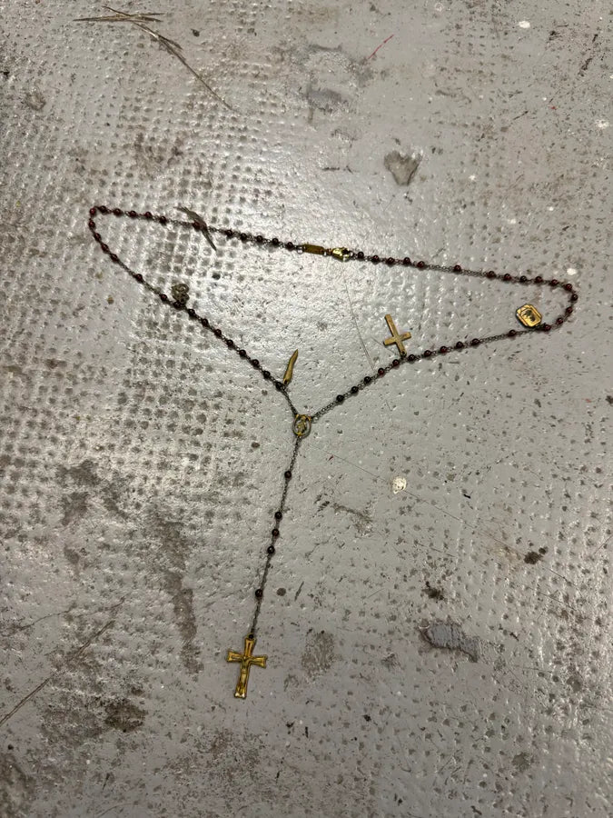 2000s Dolce & Gabbana Red Pearl Rosary Necklace qZlkCwQ 7