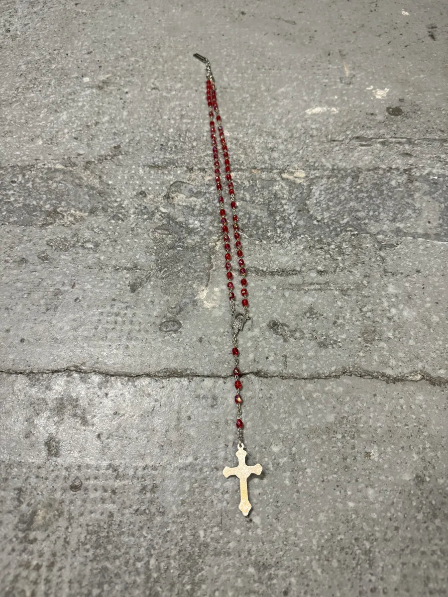 2000s Dolce & Gabbana Red Rosary Necklace (OS) 2