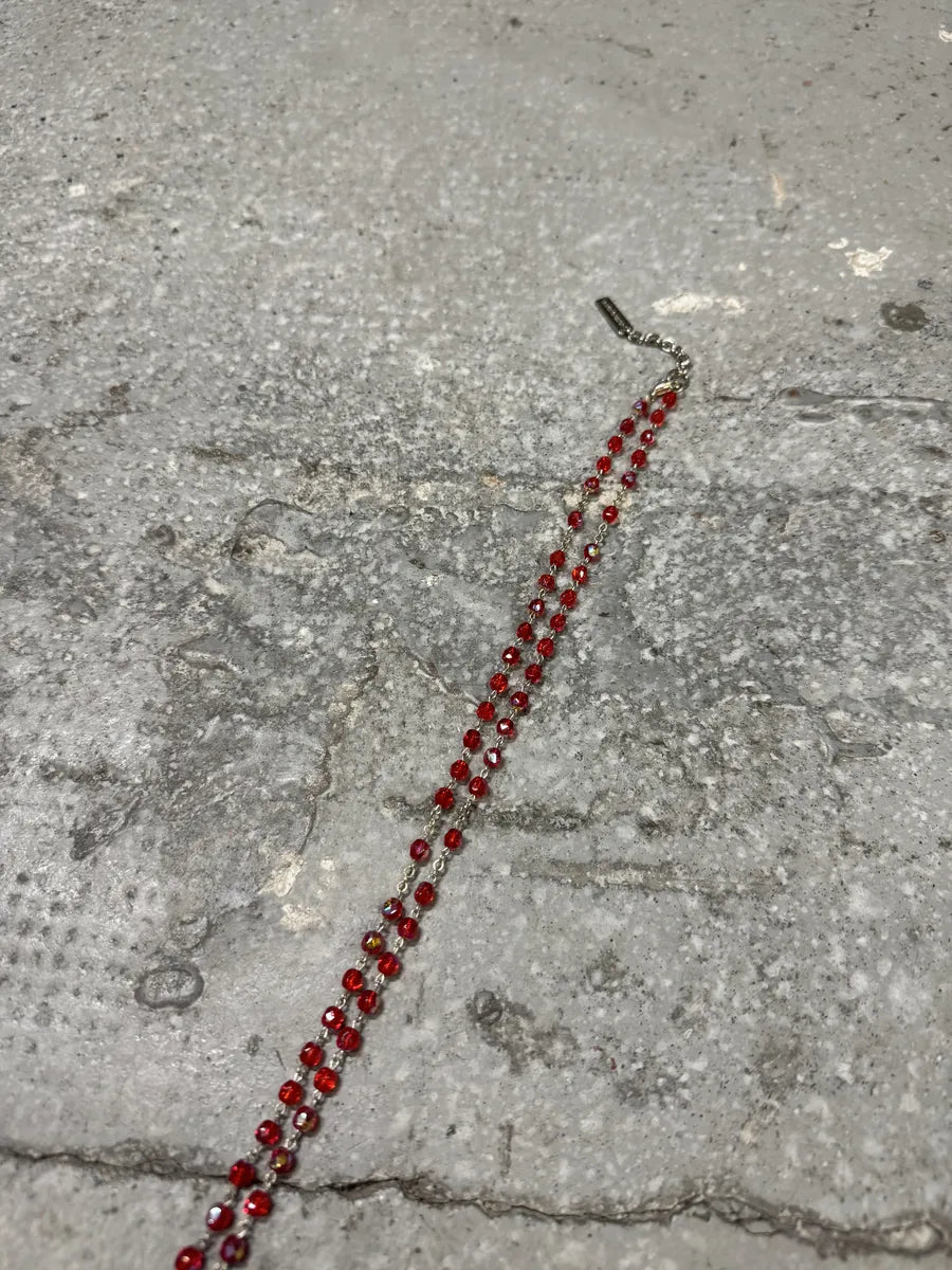 2000s Dolce & Gabbana Red Rosary Necklace (OS) 6