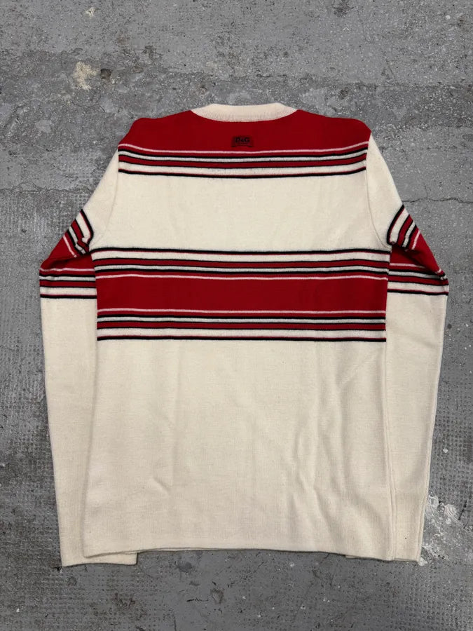2000s Dolce & Gabbana Red Striped White Sweater DQaTmhD 2