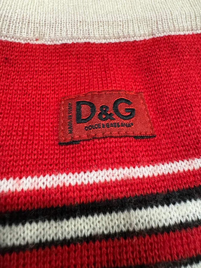 2000s Dolce & Gabbana Red Striped White Sweater DQaTmhD 5