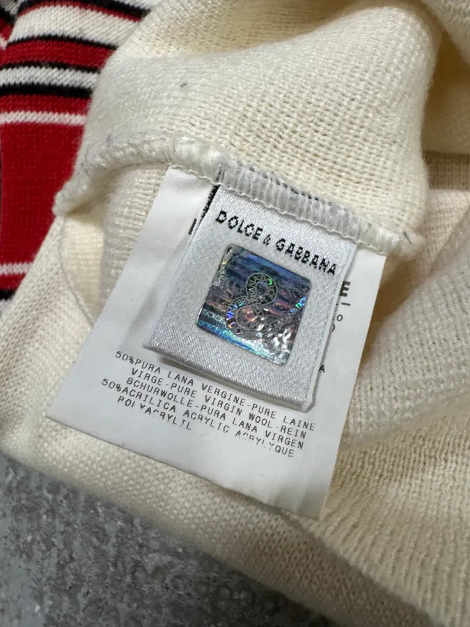 2000s Dolce & Gabbana Red Striped White Sweater DQaTmhD 8