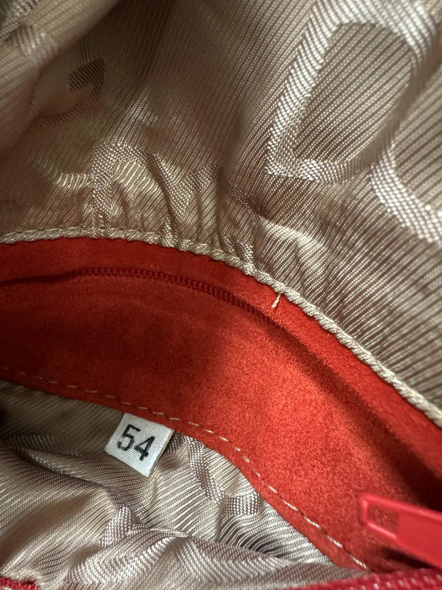 2000s Dolce & Gabbana Red Suede Leather Jacket  (L) 10