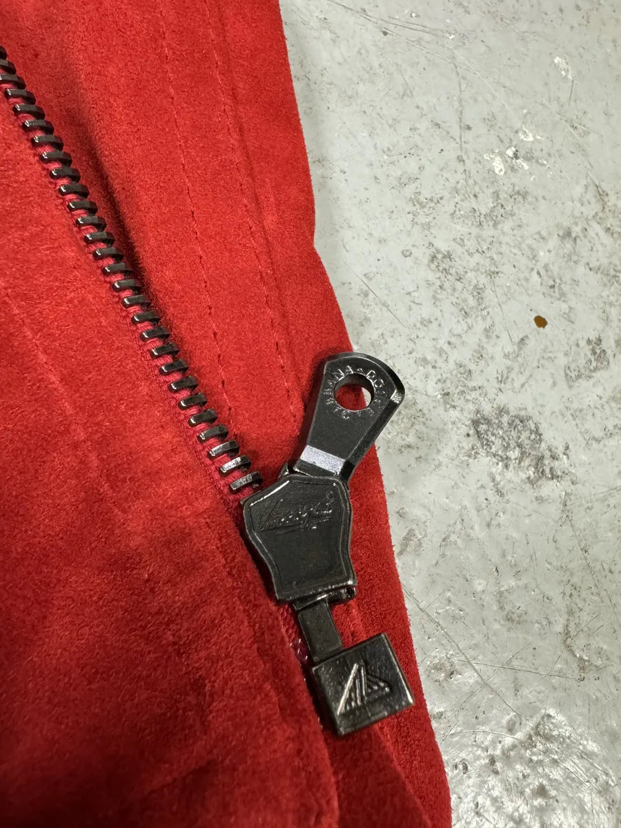 2000s Dolce & Gabbana Red Suede Leather Jacket  (L) 11