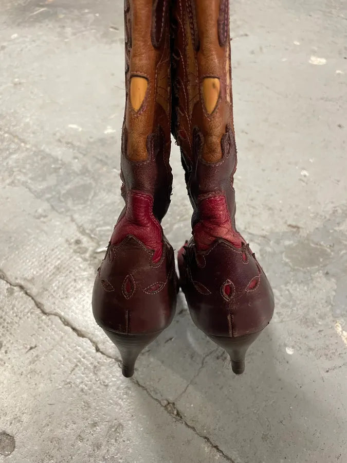 2000s Dolce & Gabbana Red Texas Cow-boy Heels (36eu/us4) ndYjXWO 3