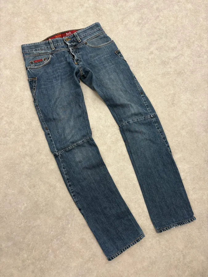 AW2003 Dolce & Gabbana Reworked Blue Denim Jeans pZmExzw 4