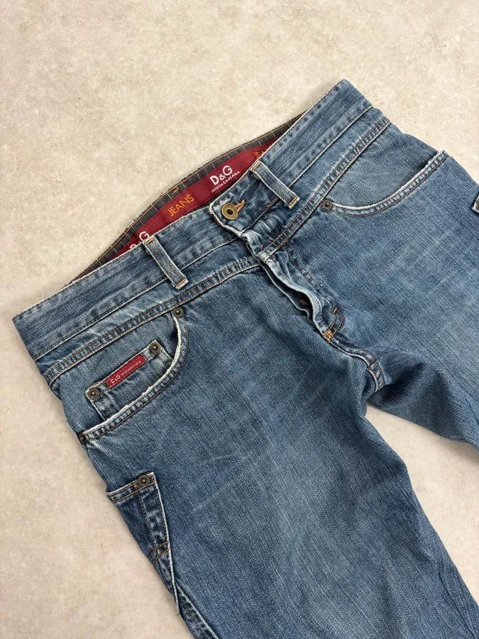 AW2003 Dolce & Gabbana Reworked Blue Denim Jeans pZmExzw 5