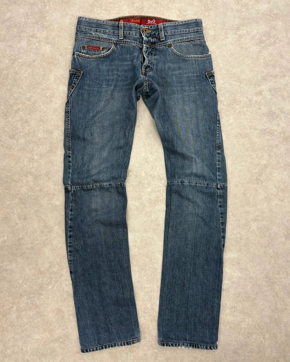 AW2003 Dolce & Gabbana Reworked Blue Denim Jeans pZmExzw 0