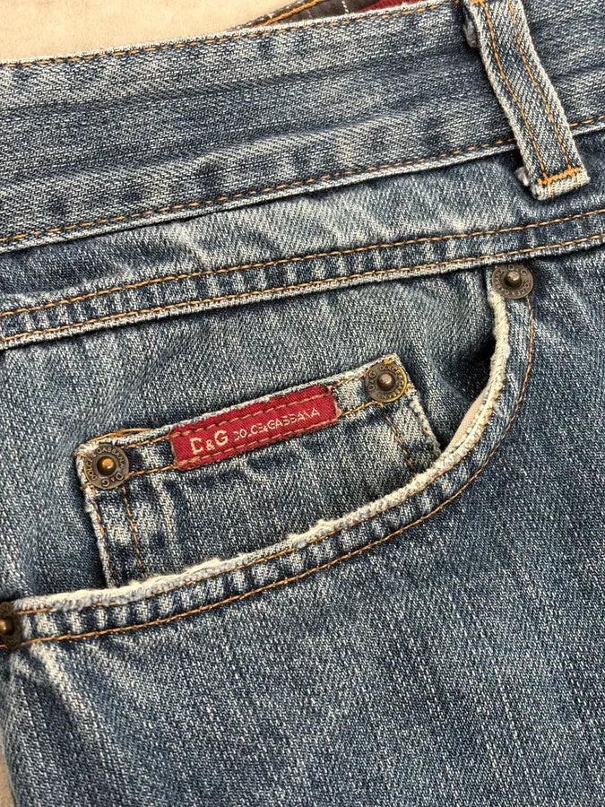 AW2003 Dolce & Gabbana Reworked Blue Denim Jeans pZmExzw 9
