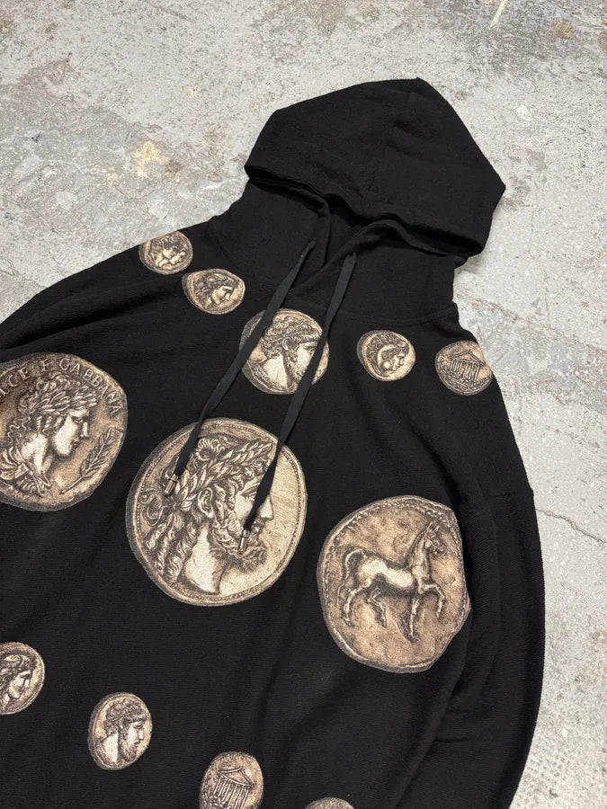 SS2014 Dolce & Gabbana Roman Coins Black Hoodie mIwtnsi 1