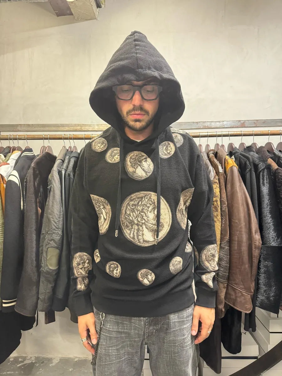 SS2014 Dolce & Gabbana Roman Coins Black Hoodie mIwtnsi 2