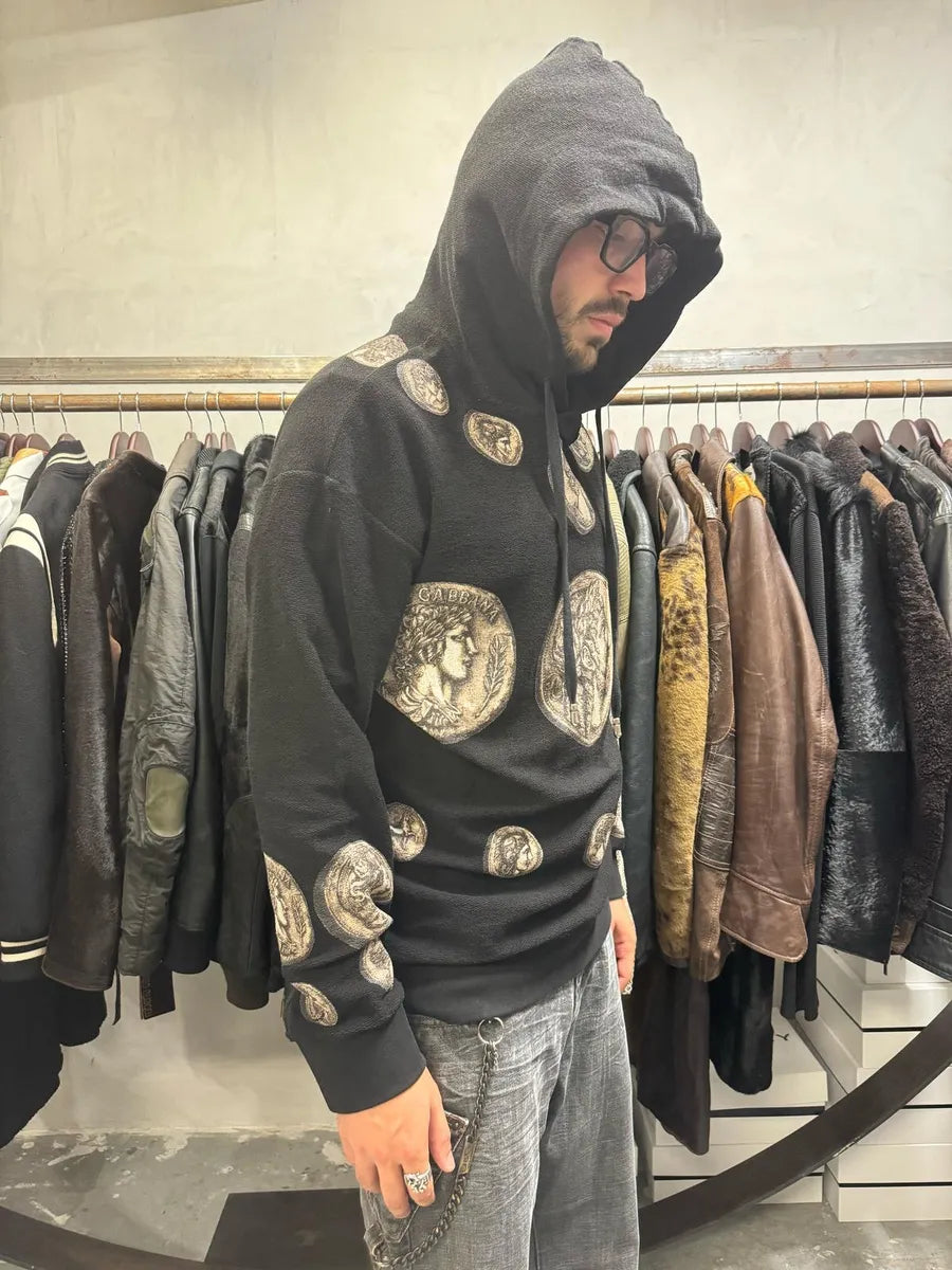 SS2014 Dolce & Gabbana Roman Coins Black Hoodie mIwtnsi 4